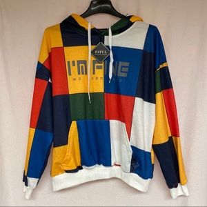 Zafu I'm Fine Wo Hen Hao Multicolor Hoodie